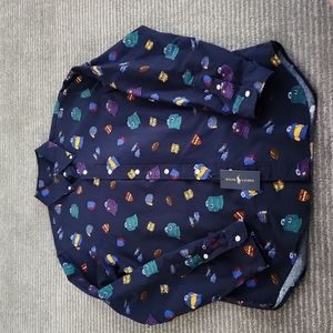 Ralph Lauren Men's Oxford with Rugby Symbols Sz M NWT